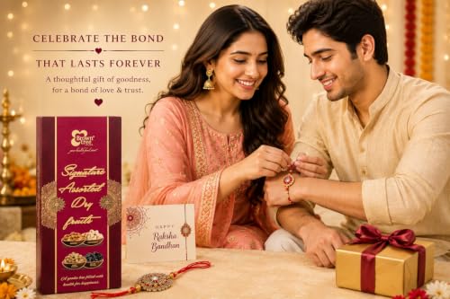 Image 6 of Brown tree Dry Fruits Rakhi Gift Hamper Signature 4P-140g