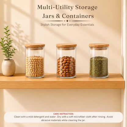 Image 2 of ExclusiveLane Basics Crystal Bloom Airtight Glass Container Set of 3 300 ml