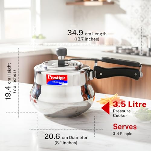 Image 4 of Prestige Stainless Steel Nakshatra Alpha Svachh Inner Lid Pressure Cooker 3.5 Litre
