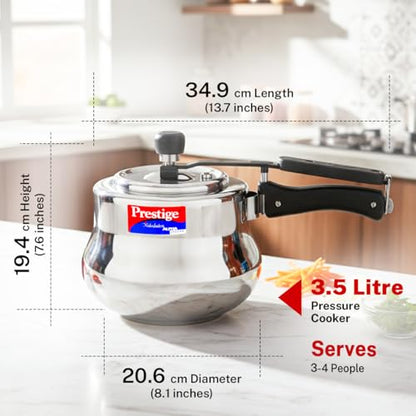 Image 4 of Prestige Stainless Steel Nakshatra Alpha Svachh Inner Lid Pressure Cooker 3.5 Litre