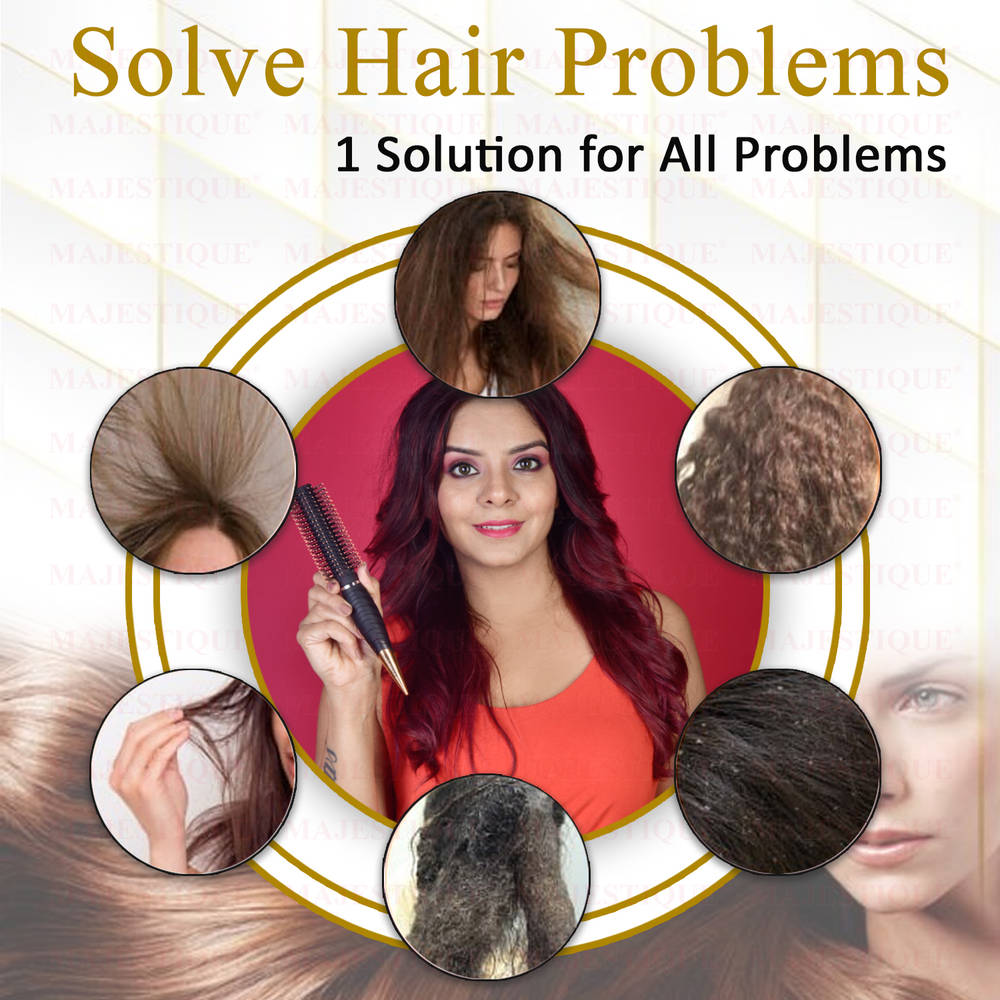 Image 7 of Majestique Roller Round Brush HR157 for Blow Drying Detangling Brush Wet & Dry