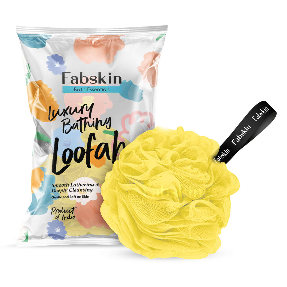 Image 1 of 1 Pc / Pack of 1 for the product Fabskin Luxury Bathing Round Loofah Bath Sponge - Yellow