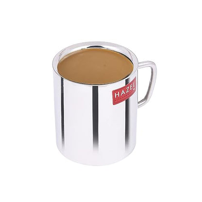 Image 5 of HAZEL Stainless Steel Double Wall Green Tea Coffee Mug Set of 6, 210 ml Each