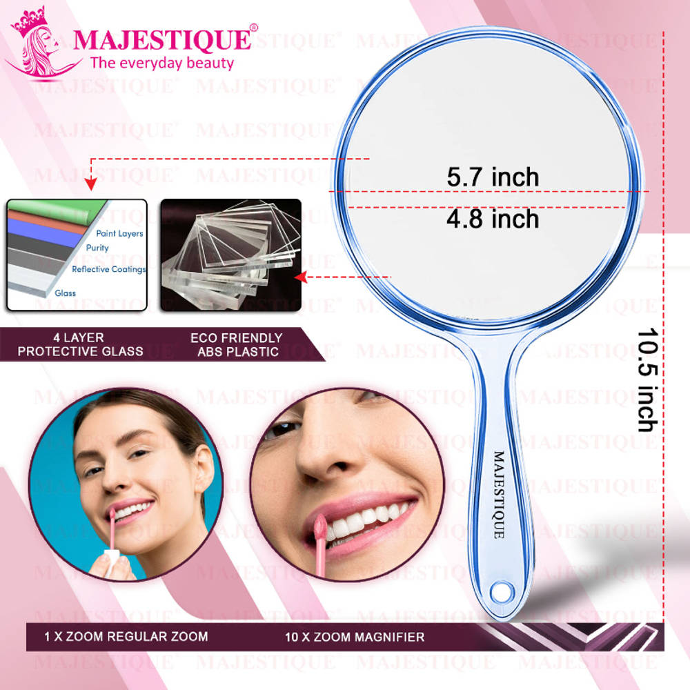 Image 2 of Majestique Dual Side Extra Large Handheld Mirror