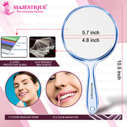 Image 2 of Majestique Dual Side Extra Large Handheld Mirror