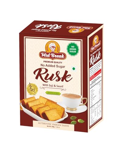 Image 1 of Pack of 1 for the product Mid Break Sugar Free Rusks - Pack of 1 200 Gm. - Tasty and Healthy