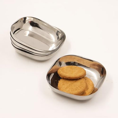 Image 9 of Small-5 for the product Spillbox Stainless Steel Halwa Plates