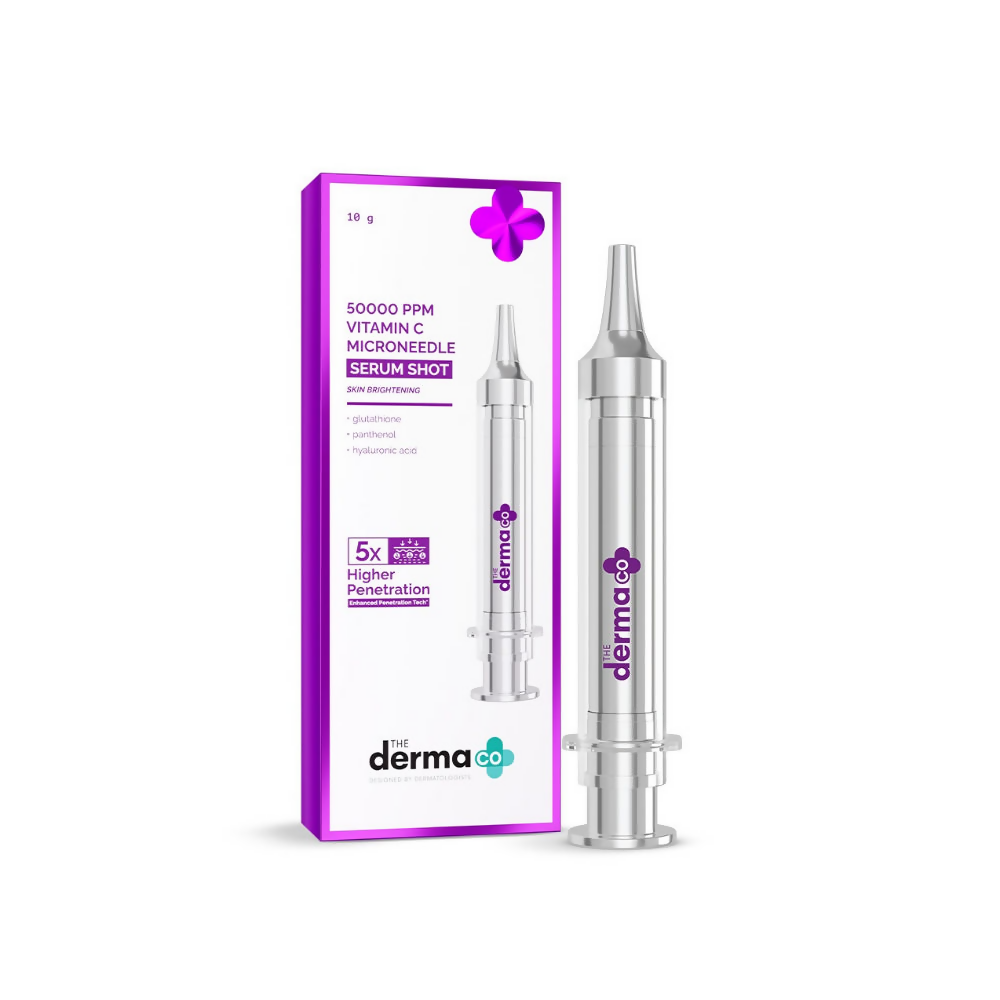 Image 1 of The Derma Co 50000 PPM Vitamin C Microneedle Face Serum Shot for Bright & Glowing Skin