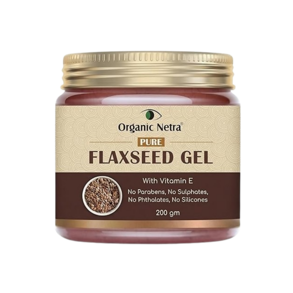 Image 1 of 200 gm for the product Organic Netra Pure Flaxseed Gel with Vitamin E for Hair and Skin Strengthens