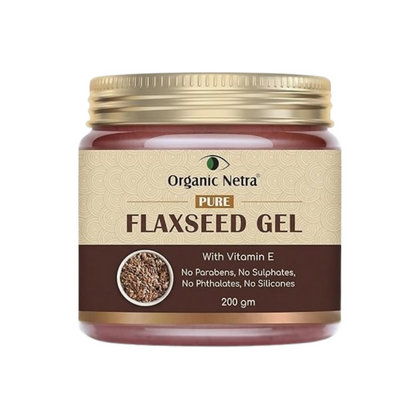 Image 1 of 200 gm for the product Organic Netra Pure Flaxseed Gel with Vitamin E for Hair and Skin Strengthens