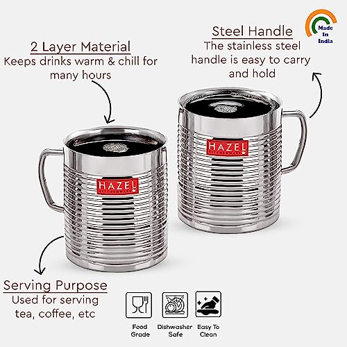 Image 5 of HAZEL Stainless Steel Cup Set of 2, 300 ml Each
