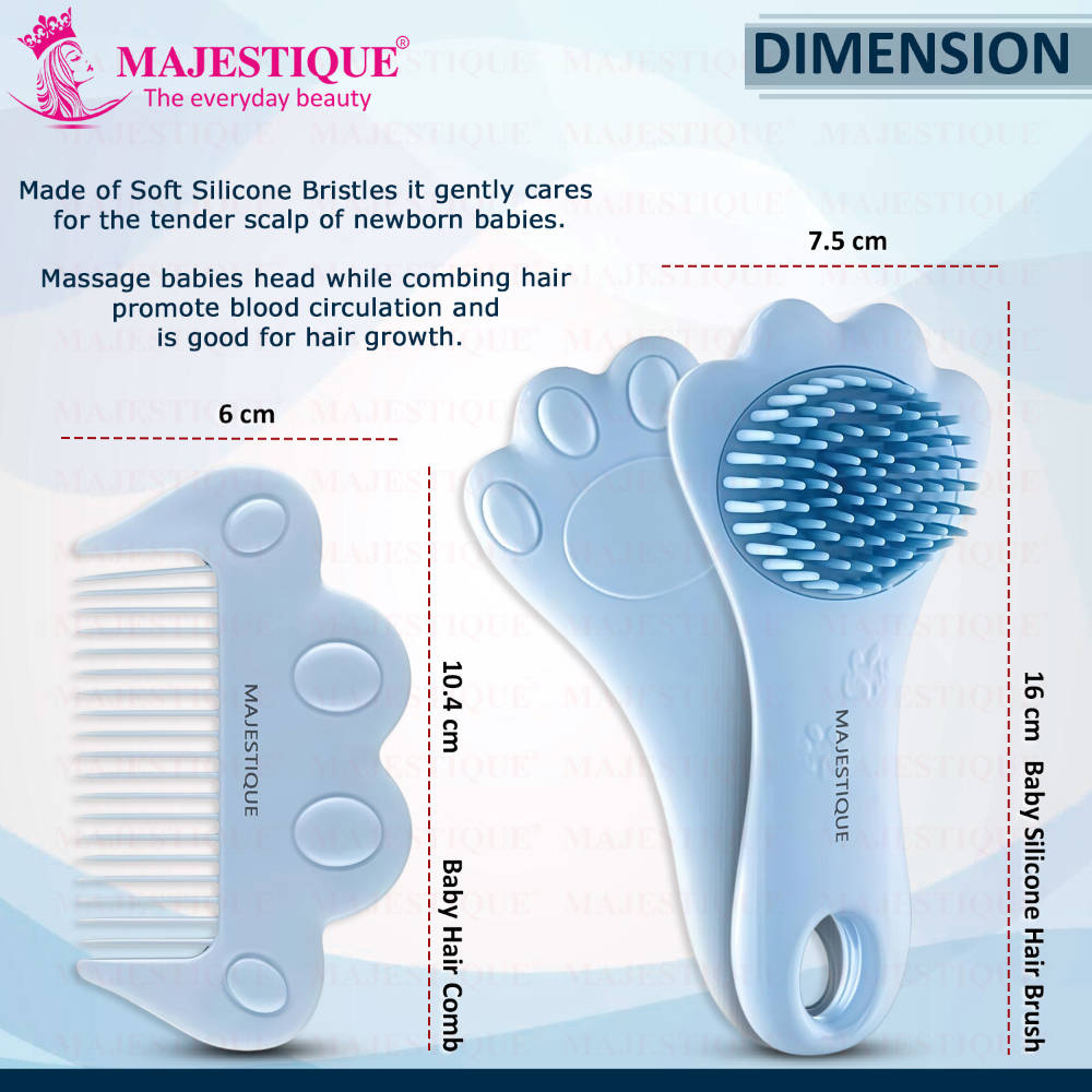 Image 2 of Majestique Premium Baby Hair Brush & Comb Set
