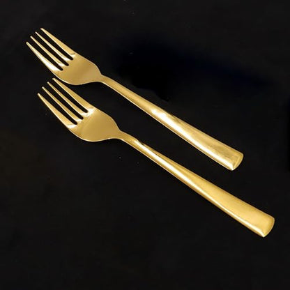 Image 1 of Default Title for the product Putrika Spillbox Traditional Stainless Steel PVD Coated Fork Dinnerware Tableware Dessert Spoon 14cm