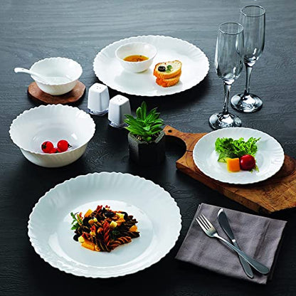 Image 6 of Cello Opalware Dazzle Series 18 Piece Plain Dinner Set Serving for 6