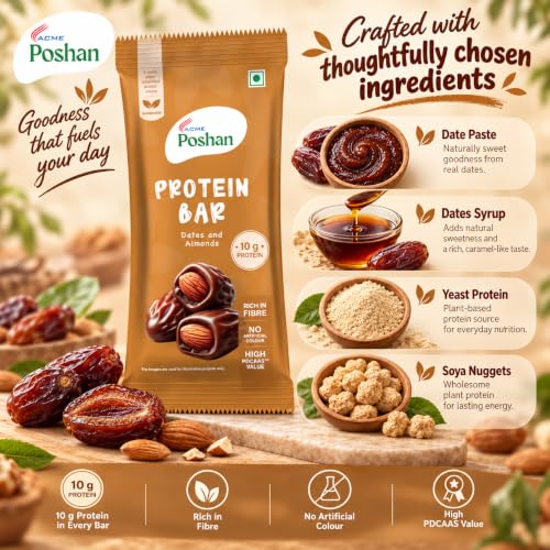 Image 3 of Acme Poshan High Protein Bar - Dates & Almonds | 50g