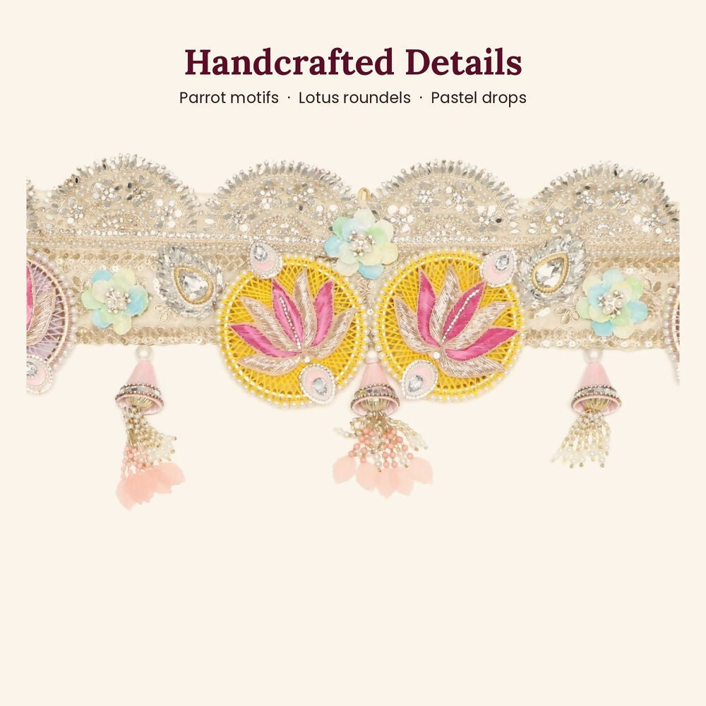 Image 4 of Renu's Creation Parrot & Lotus Pastel Toran