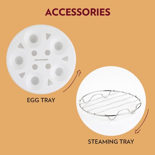 Image 5 of Borosil 1 L Omni Stainless Steel Electric Kettle with Egg Tray