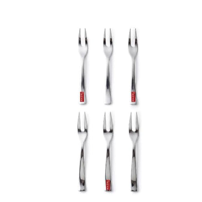 Image 5 of HAZEL Stainless Steel Fruit Fork Set of 6 Dessert Forks for Snacks