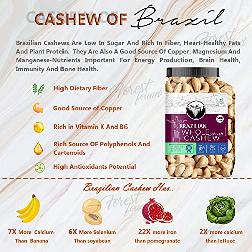 Image 4 of Forest Found Brazilian Whole Cashew Nut 500 Gm
