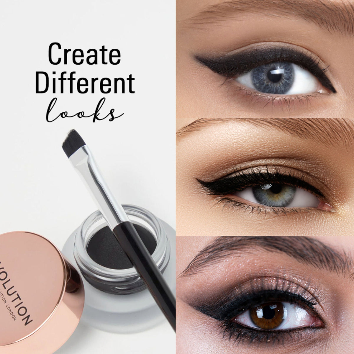 Image 4 of Makeup Revolution Gel Eyeliner Pot with Brush - Black