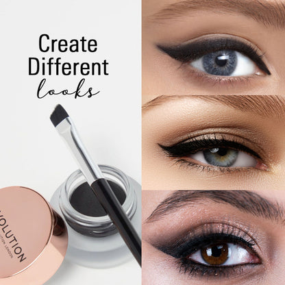 Image 4 of Makeup Revolution Gel Eyeliner Pot with Brush - Black