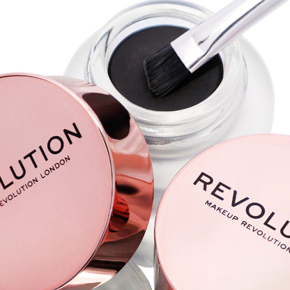Image 6 of Makeup Revolution Gel Eyeliner Pot with Brush - Black