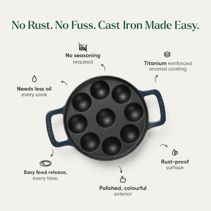Image 5 of Ember Cookware Pre-Seasoned Cast Iron Appe Pan 20 cm with Glass Lid