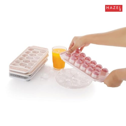 Image 7 of HAZEL Ice Cube Tray with Honeycomb Design & Silicone at Bottom for Easy Removal, Grey