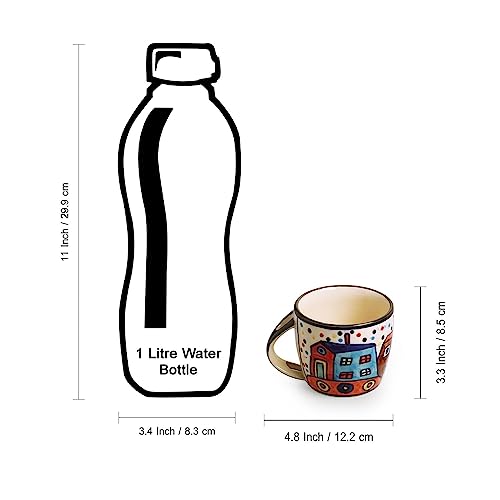 Image 6 of ExclusiveLane The Hut Jumbo Cuppas Ceramic Soup & Coffee Mugs Set with Coaster & Spoon 300 ML
