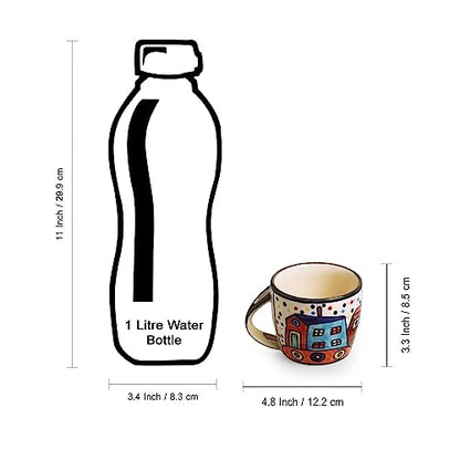 Image 6 of ExclusiveLane The Hut Jumbo Cuppas Ceramic Soup & Coffee Mugs Set with Coaster & Spoon 300 ML