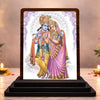 Image 1 of Default Title for the product HD Printed Radha Krishna Wooden Idol 4x5 Inch Royal Darshan Spiritual Showpiece