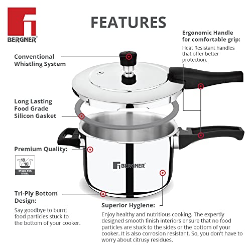 Image 5 of Bergner Pura Stainless Steel Pressure Cooker