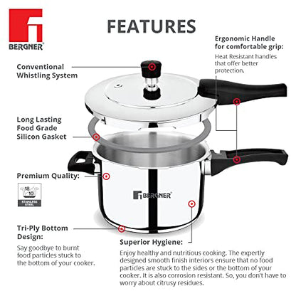 Image 5 of Bergner Pura Stainless Steel Pressure Cooker