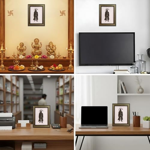 Image 5 of Astrotalk Pyrite Hanuman Ji on Selenite Plate | Pyrite Attracts Money & Hanuman ji Photo Frame Provides Protection | Decor Items for Home & Office | Gift for Man & Woman | 19x24x1 cm | 1 Piece
