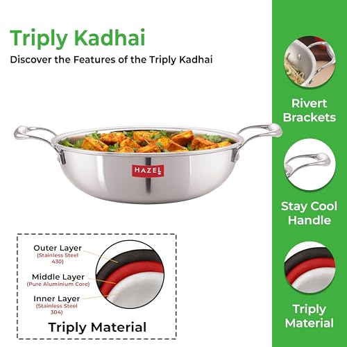 Image 25 of HAZEL Triply Stainless Steel Kadhai