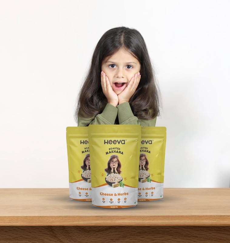 Image 5 of Heeva Roasted Makhana Foxnut Cheese n Herbs Flavour 50g Pack of 3