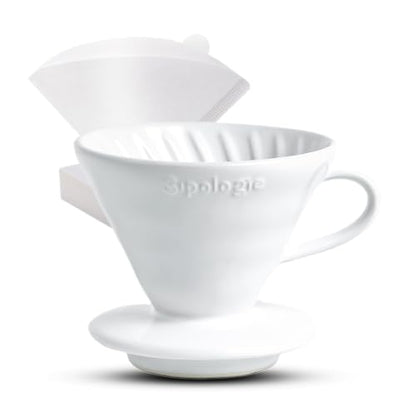 Image 1 of Default Title for the product Sipologie Clarity Pour Over Coffee Maker, 50 Filter Papers Included, 1 Cup