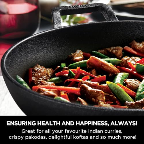 Image 6 of Meyer Pre-Seasoned Cast Iron 3 Piece Cookware Set - 20cm Frypan + 20cm Kadai with Interchangeable Lid
