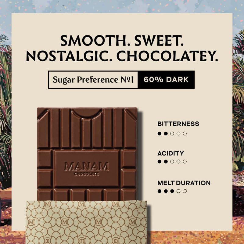 Image 4 of Manam Chocolate Sugar Preference - Sweetened With Jaggery, 60% Dark - 80g