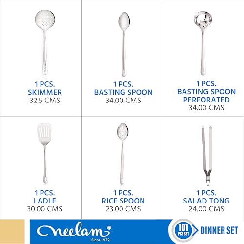 Image 7 of neelam Stainless Steel 24 Gauge 101 Pieces Shagun Dinner Set