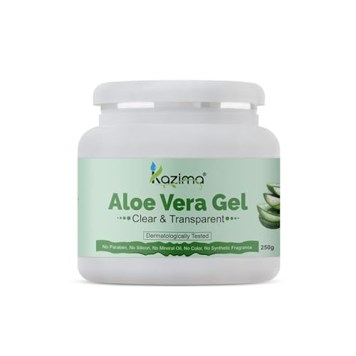 Image 1 of Pack of 1 for the product Kazima Aloe Vera Gel Raw - 100% Pure Natural Gel - Ideal for Skin Treatment, Face, Acne Scars, Hair Treatment, Moisturizer & Dark Circles (250 Gram)