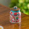 Image 1 of Default Title for the product ExclusiveLane Mughal Floral Airtight Ceramic Jar for Kitchen Storage 410ML