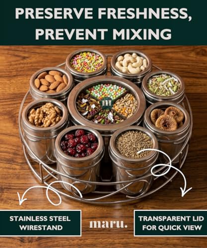 Image 4 of MARU 12IN1 Steel Masala Box/Dani with Wirestand