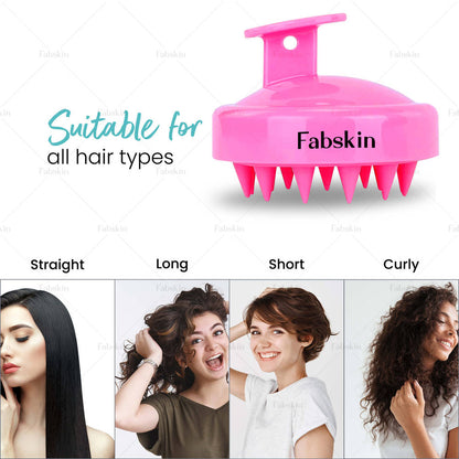 Image 4 of Fabskin Hair Scalp Massager & Shampoo Hair Brush Prevents Dandruff - Pink