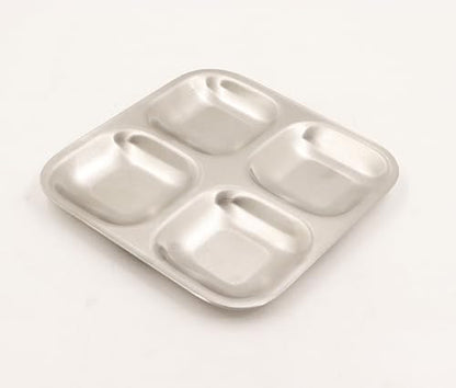 Image 3 of Spillbox Stainless Steel 4 Compartment Side Dish Plate 185gm