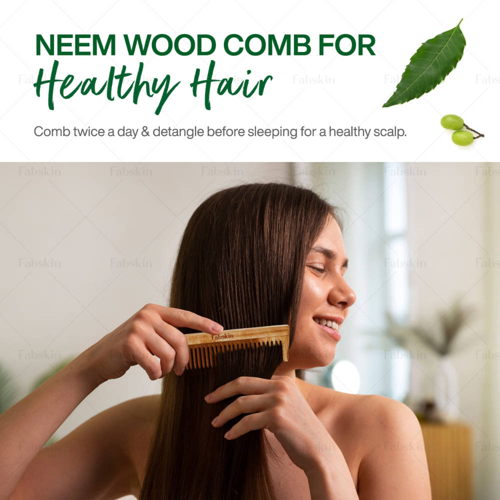 Image 4 of Fabskin Graduated & Handle Neem Wooden Comb - Set Of 2