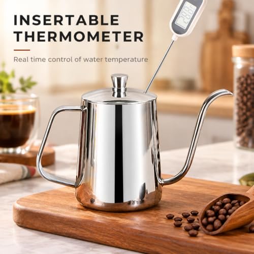 Image 4 of Supvox Gooseneck Kettle 350ml Stainless Steel with Lid