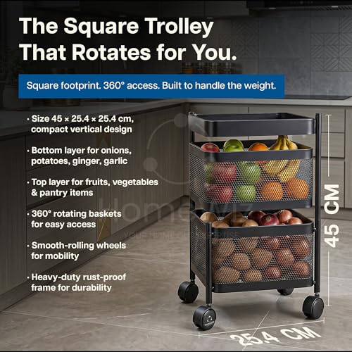 Image 3 of HomeWiz Square Kitchen Rack 2-Layer