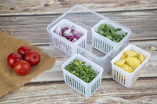 Image 3 of HomeWiz Fridge Storage Containers 2000ml 4-Grid