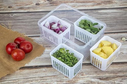 Image 3 of HomeWiz Fridge Storage Containers 2000ml 4-Grid